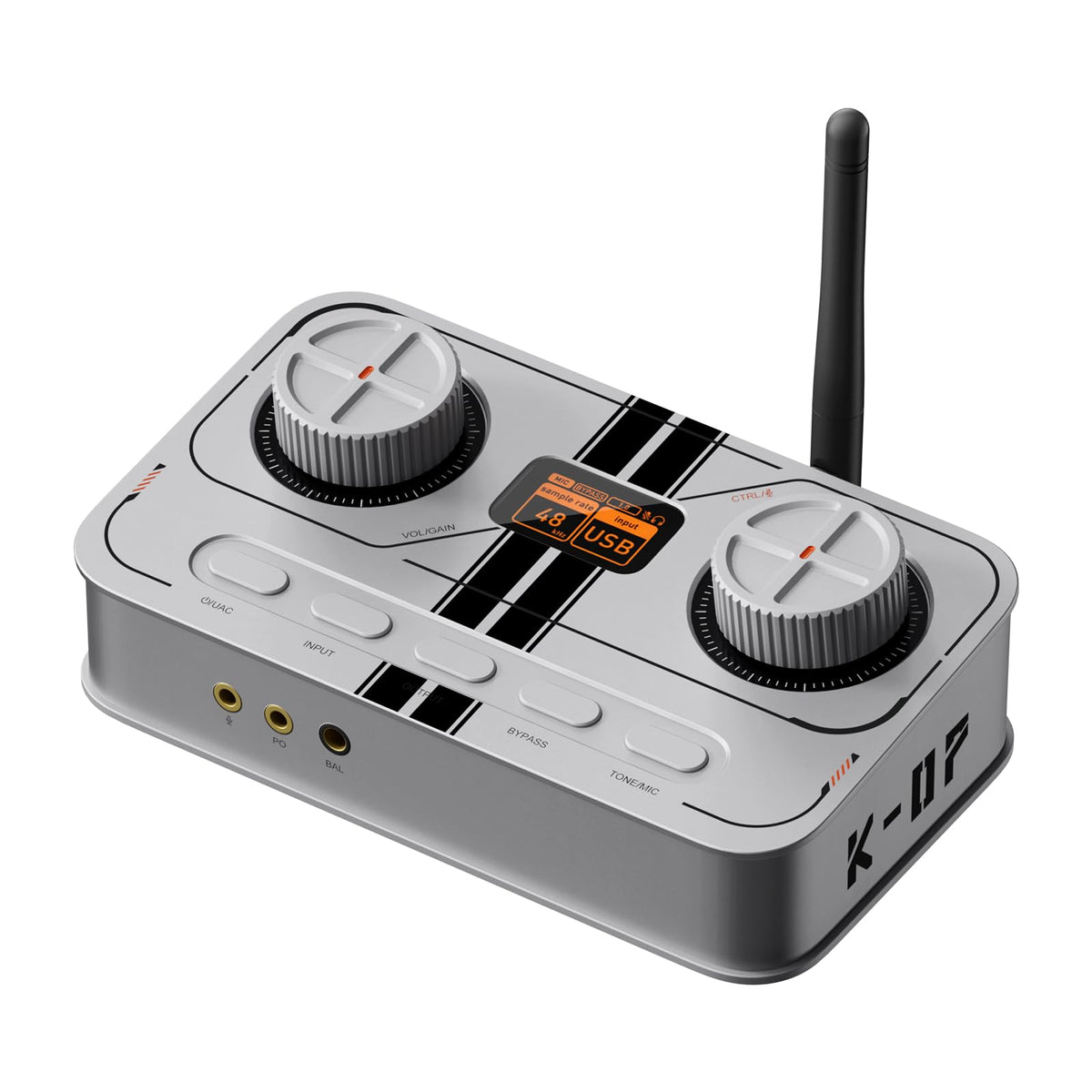 Fosi Audio K7 front panel with sturdy metal design and easy controls