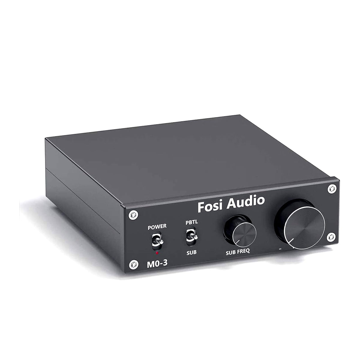 Fosi Audio M03 front panel for quick mode switching and clean controls.