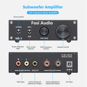 Fosi Audio M03 included 32V/5A power supply for reliable operation.