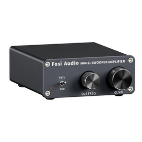 Fosi Audio M04 front panel showing controls and indicators for easy tuning