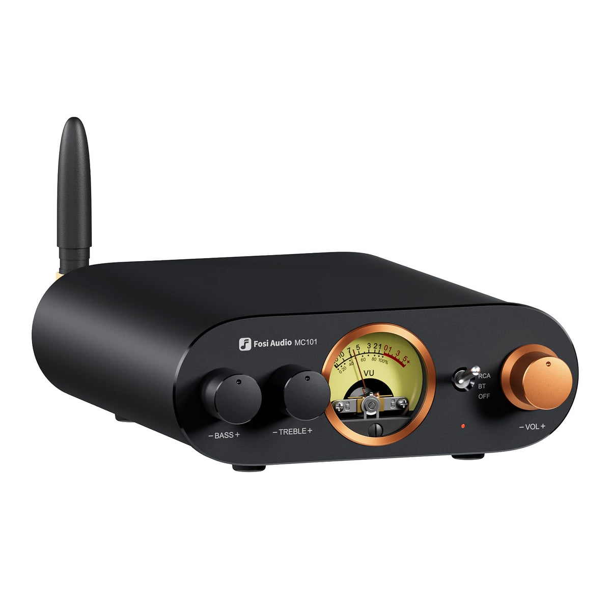 Fosi Audio MC101 front view highlights retro styling and solid build