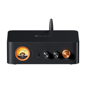 Fosi Audio MC351 front panel DAC display with controls and VU meter.