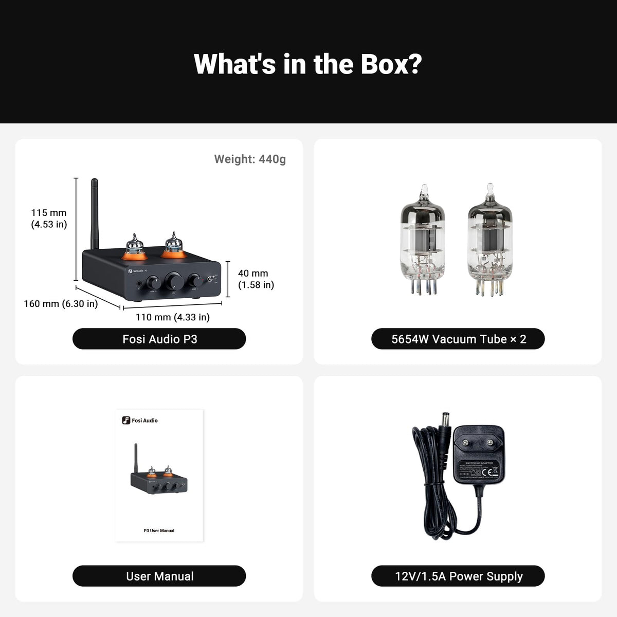 5654W vacuum tubes on P3 highlight premium components