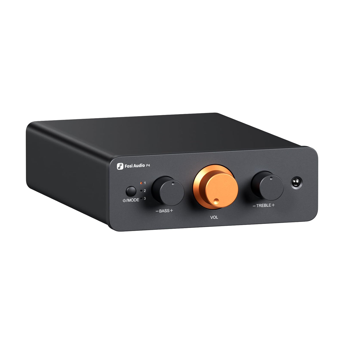 Fosi Audio P4 with 3 RCA inputs enabling versatile source connections for a home stereo