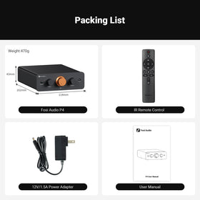 Fosi Audio P4 setup ready for turntable, CD, or streamer connections