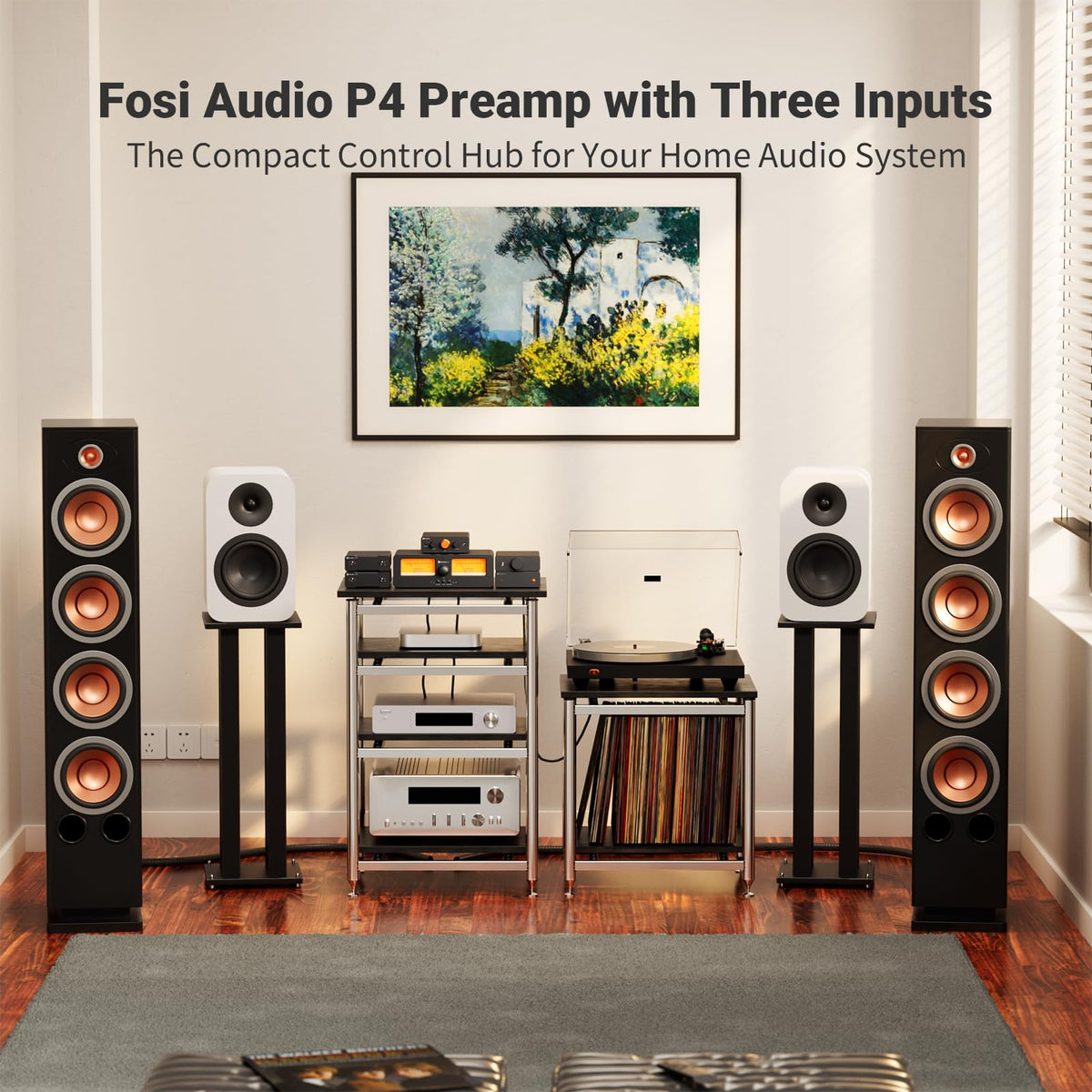Fosi Audio P4 volume and tone controls offer precise, user-friendly sound shaping