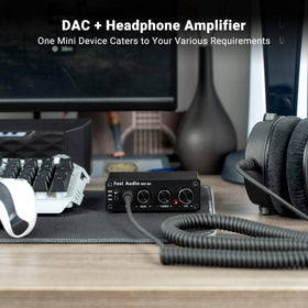 Fosi Audio Q4 compact metal shell conveys sturdy desktop build.