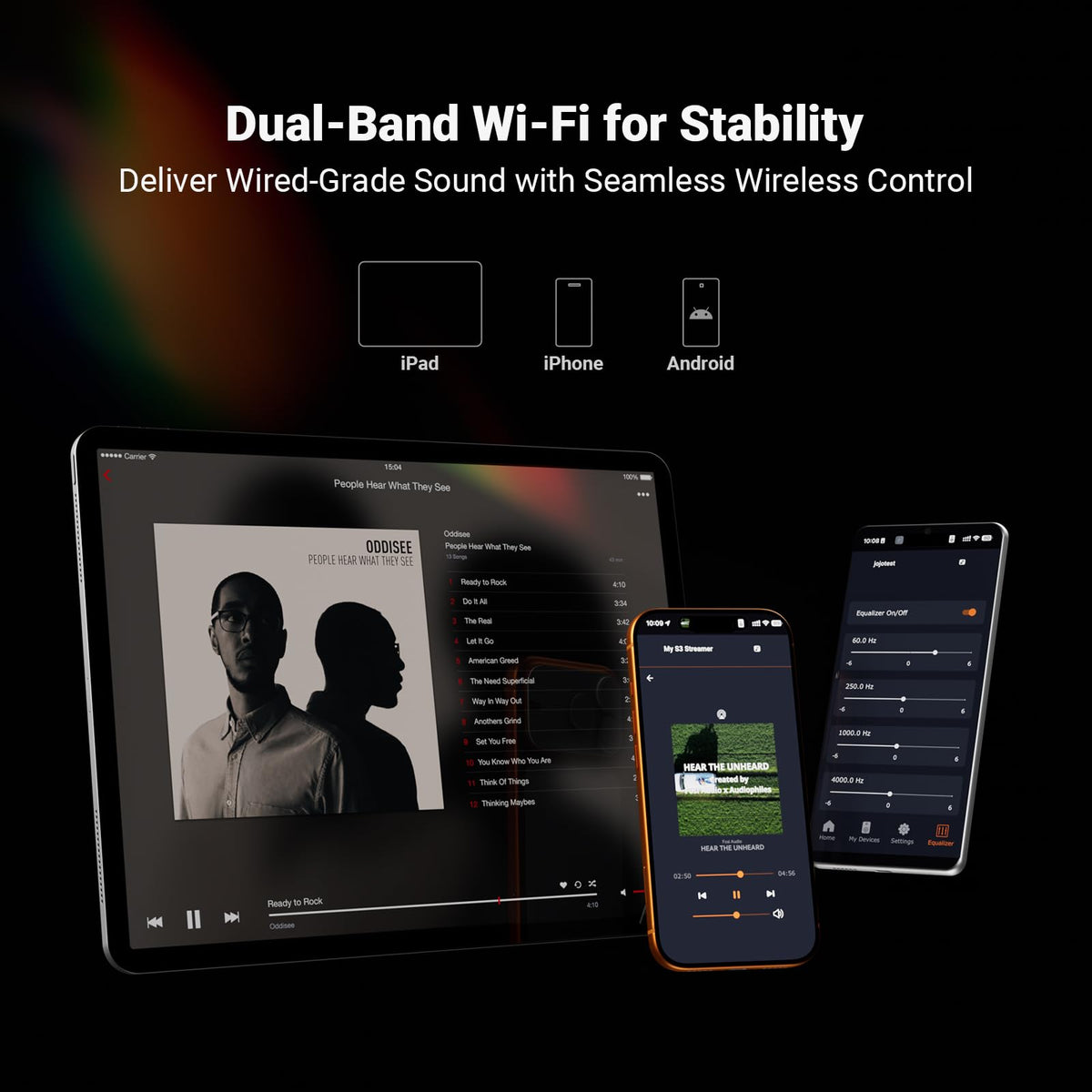 Fosi Audio S3 AirPlay 2 and Spotify Connect for seamless multi-room playback.