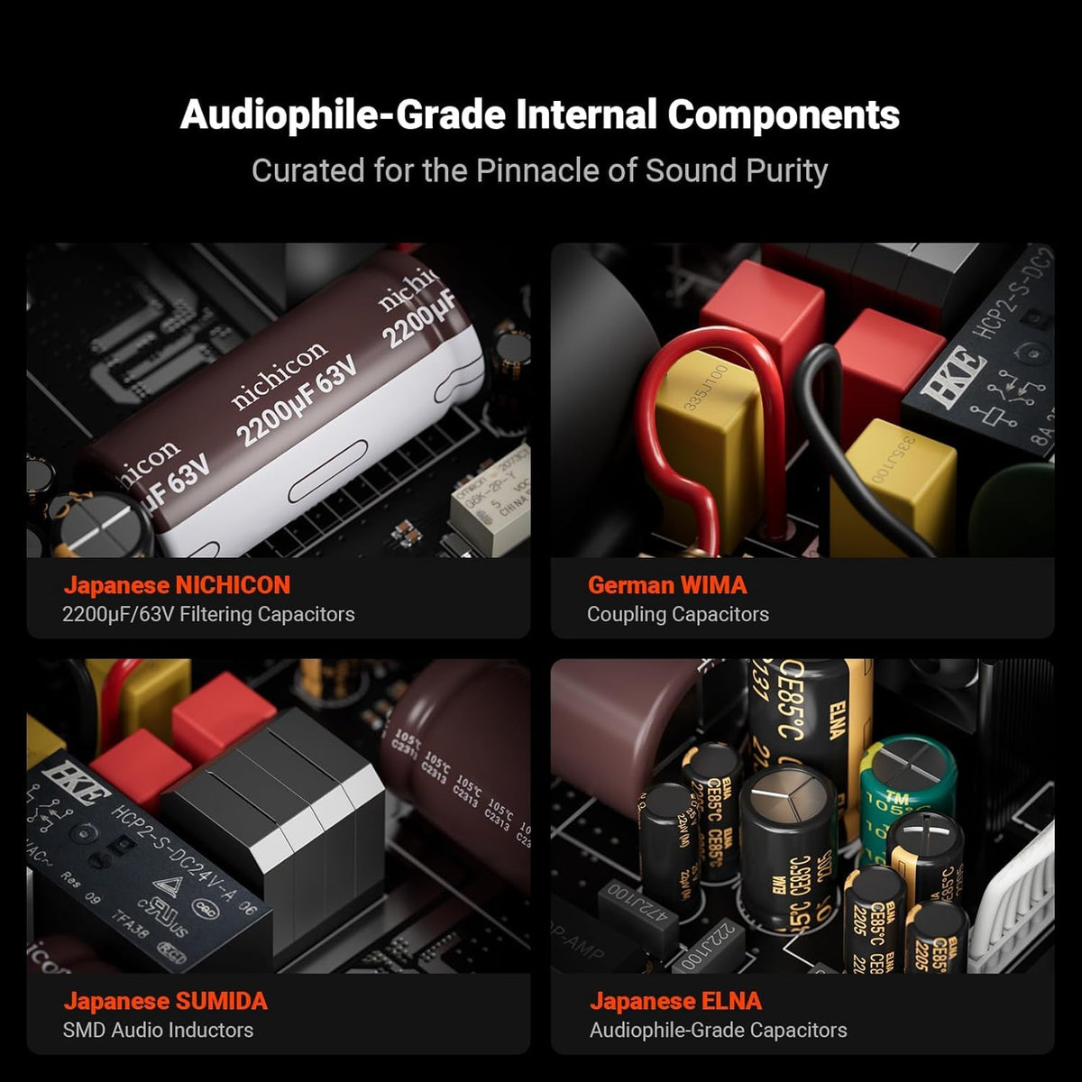 Fosi Audio Two V3 inputs, balanced XLR and RCA options for flexible connections.