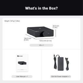 Fosi Audio V3 desktop home theater setup with bookshelf speakers