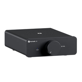 Fosi Audio V3 front panel controls for precise volume adjustment