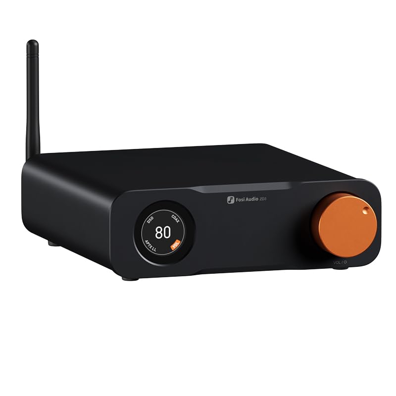 Fosi Audio ZD3 desktop DAC front view, ideal for compact desktop setups.