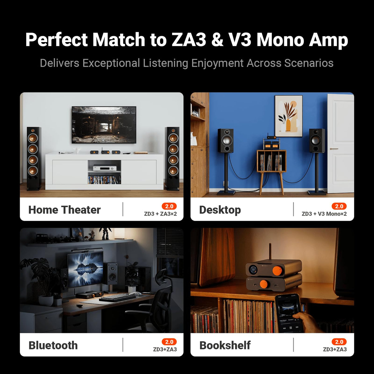 Fosi Audio ZD3 optical and coax inputs cover modern digital sources.