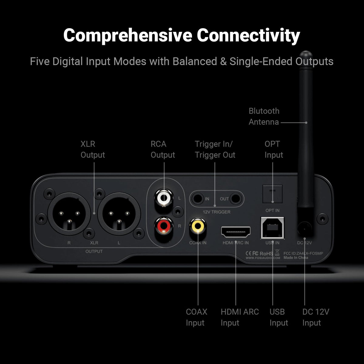 Fosi Audio ZD3 RCA output provides versatile, simple analog connectivity.