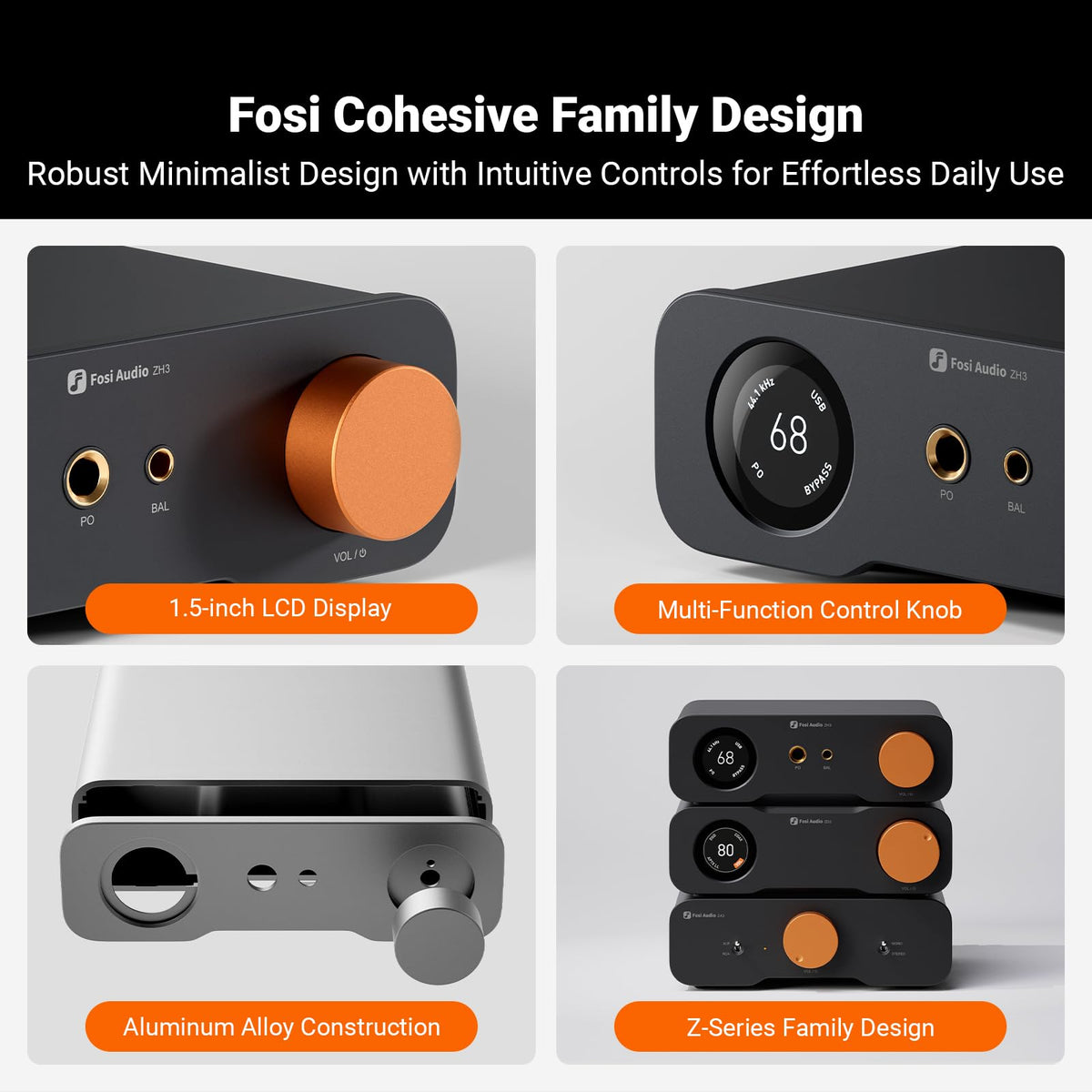 Fosi Audio ZH3 USB connection detail for flexible inputs.