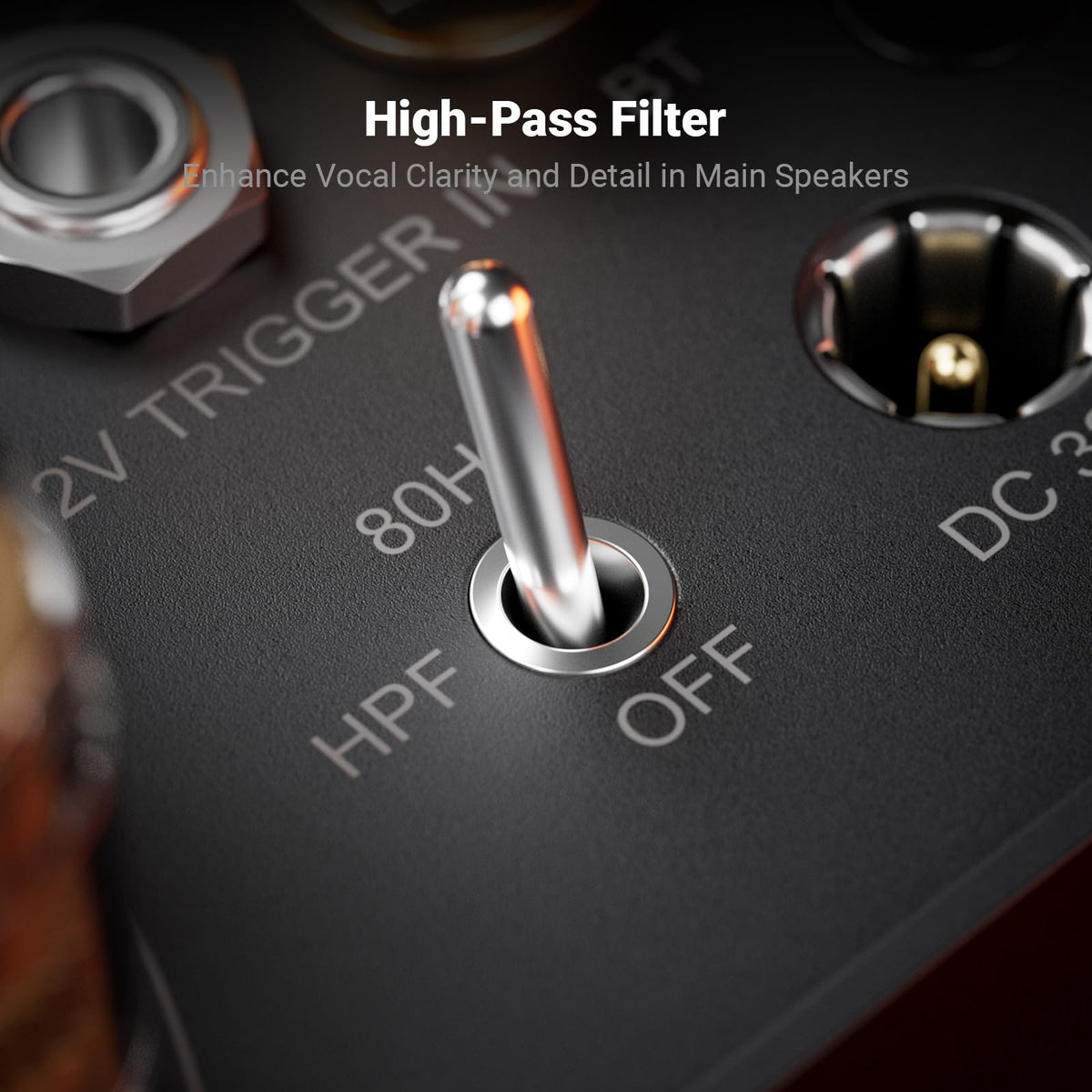 Dedicated subwoofer output on the BT20A MAX enables richer 2.1 system depth.