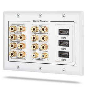 Fosmon 3-Gang Wall Plate with HDMI ports for clean high-definition connections