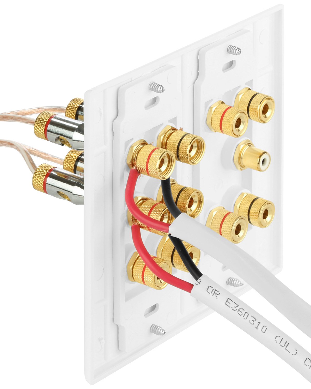 Banana plug compatibility on front and back enables flexible wiring
