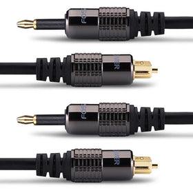 FosPower 24K gold-plated Toslink to mini Toslink cable for high-fidelity digital audio transmission