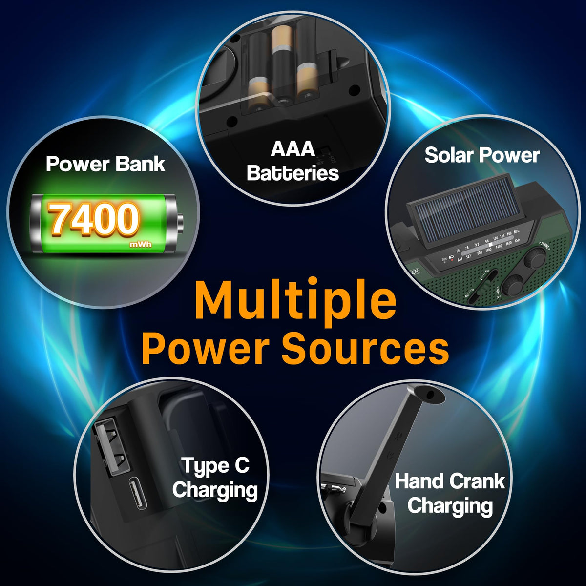FosPower used at campsite illuminating tent and radio, ideal for outdoor emergencies