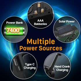 FosPower used at campsite illuminating tent and radio, ideal for outdoor emergencies