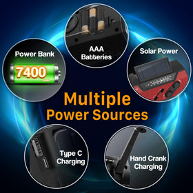FosPower next to smartphone demonstrating 7400mWh power-bank capacity