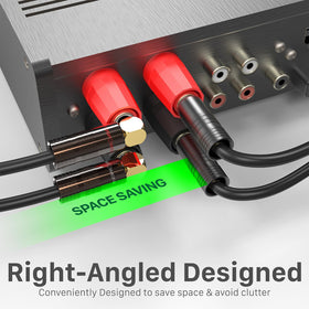 FosPower color-coded banana plugs indicating polarity for easy setup