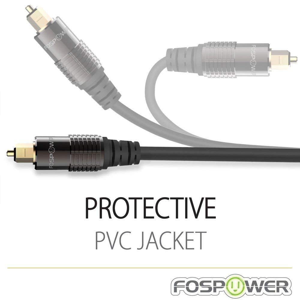 FosPower 6 ft digital optical cable provides flexible desktop setup