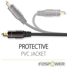 FosPower 6 ft digital optical cable provides flexible desktop setup