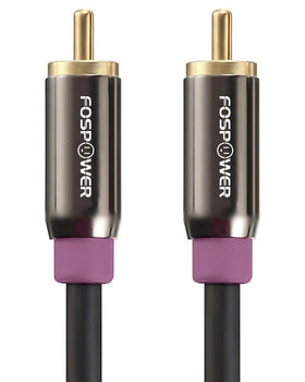 FosPower front view of RCA connector showing secure fit and reliable contact