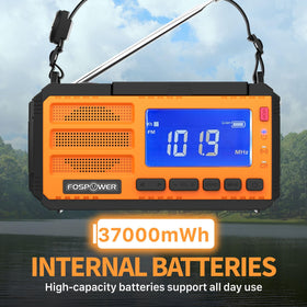 FosPower D8 hand crank being turned to generate power without electricity