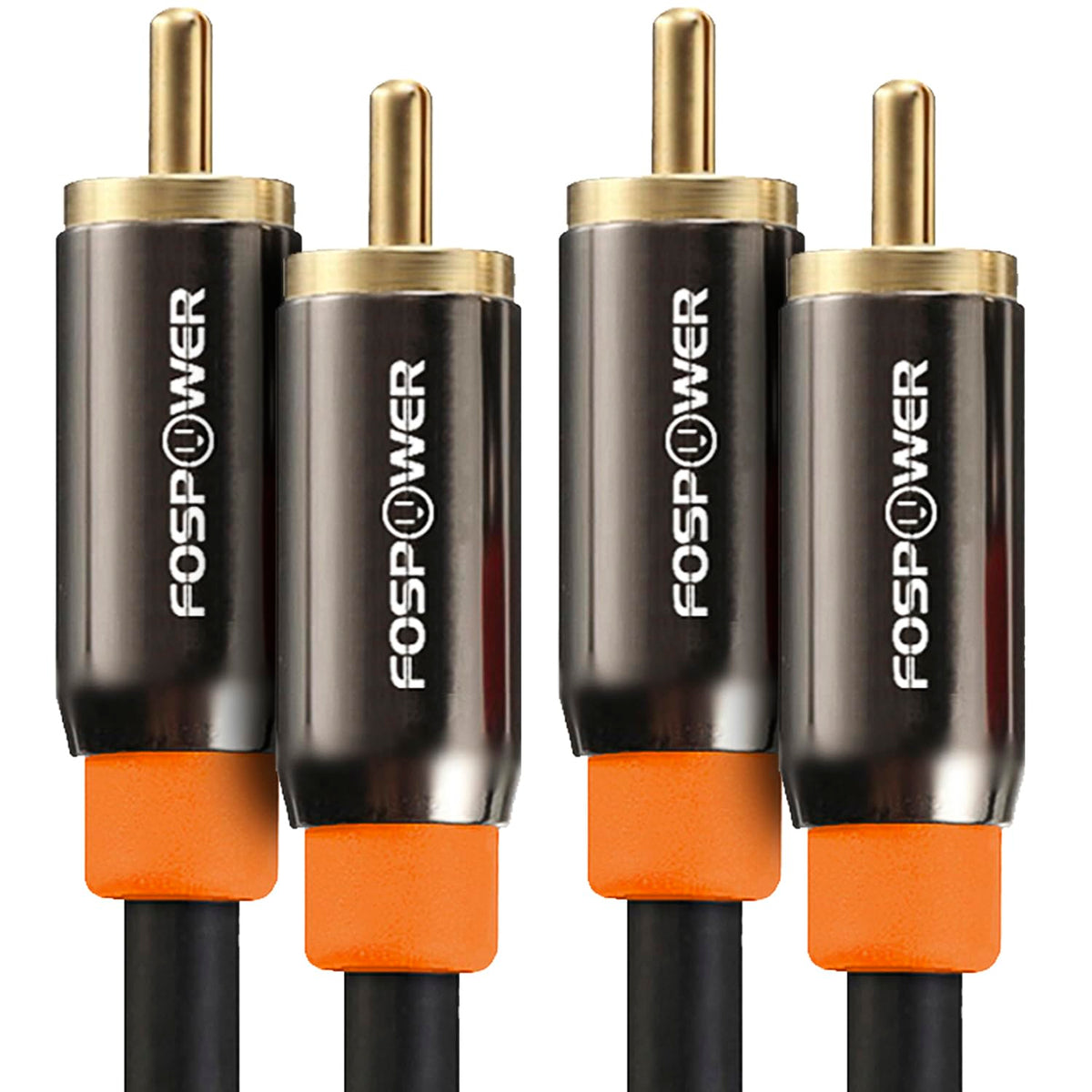 FosPower digital audio coaxial cable 3ft in a two-pack for clean home theater connections
