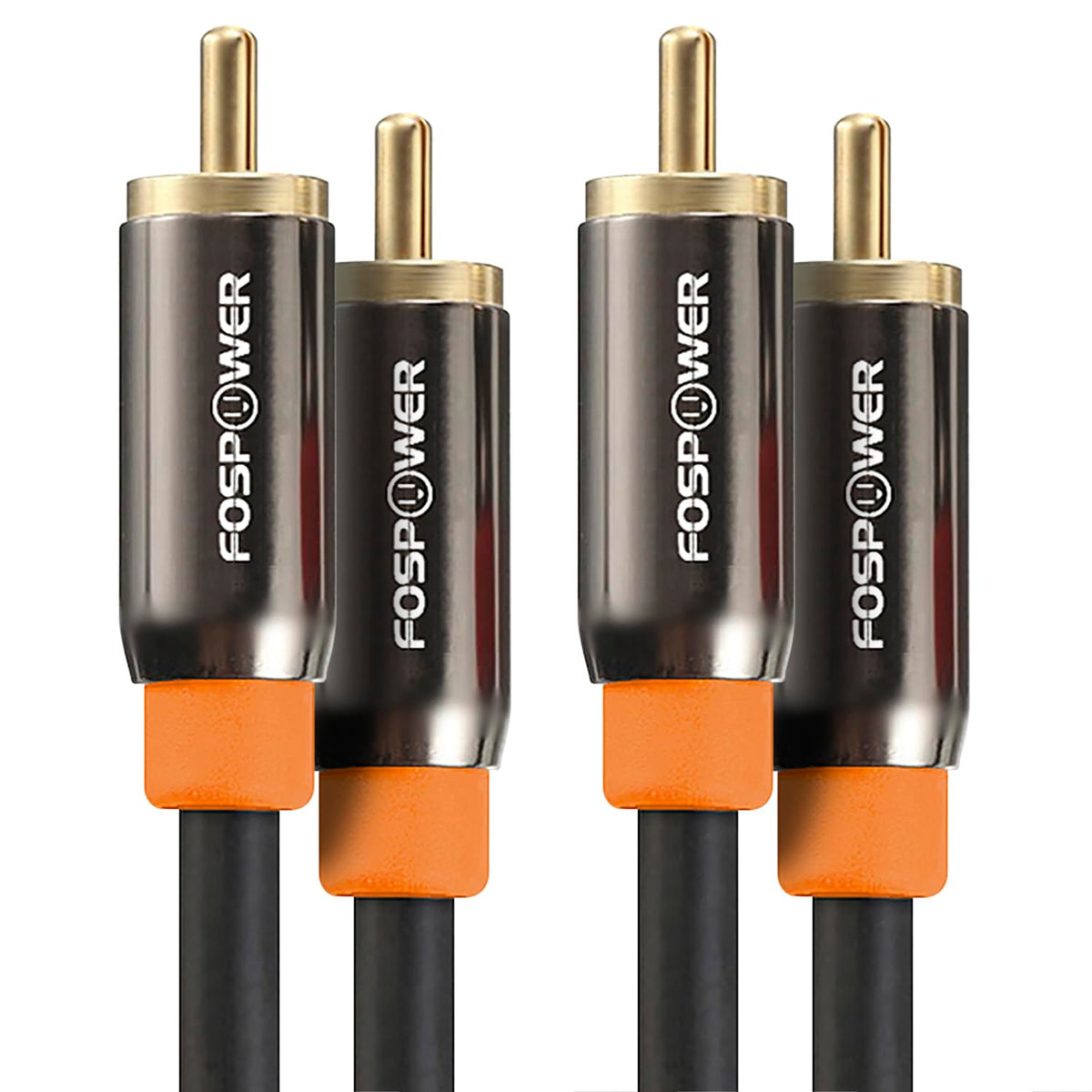 FosPower digital audio coaxial cable front view with gold connectors for reliable digital signals.
