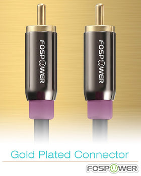 FosPower dual shielding RCA cable detail reduces EMI/RFI interference