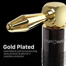 FosPower gold-plated banana contacts showing six-leaf connectors