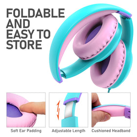 FosPower Kids Headphones 3-5mm cable for universal device compatibility