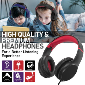 FosPower Kids Headphones adjustable-headband ensures comfortable fit for growing children.