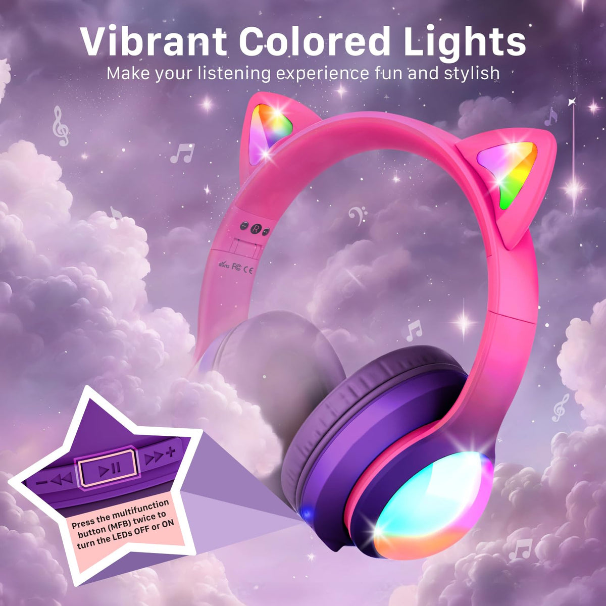 FosPower Kids headphones foldable for easy packing and on the go use