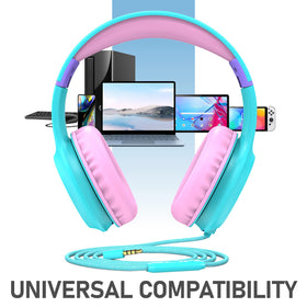 FosPower Kids Headphones durable laced cable reduces tangles