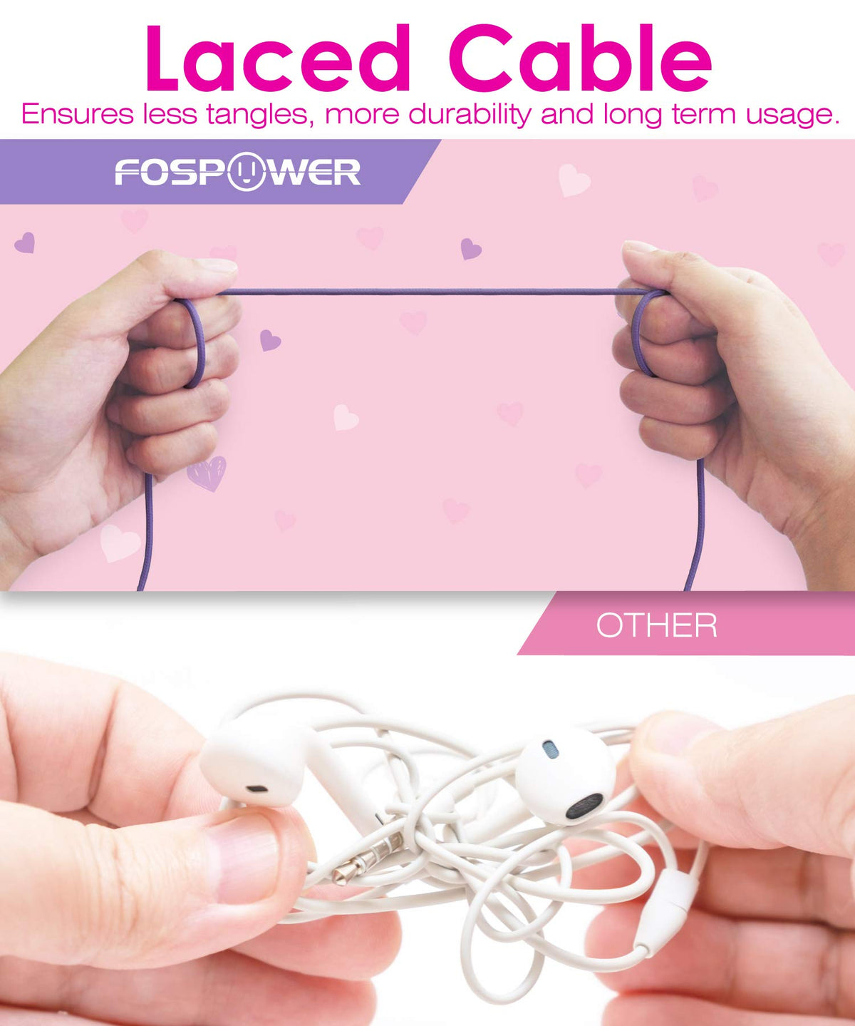 FosPower Kids Headphones LED lighting with two modes for fun listening