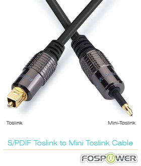 FosPower cable with metal connectors minimizes vibration for clearer audio