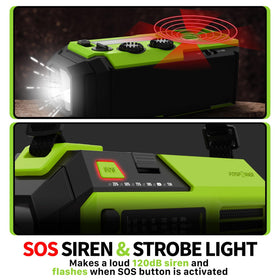 FosPower flashlight and reading light for illumination and signaling benefit