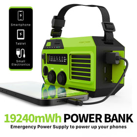 FosPower hand crank detail for manual charging benefit
