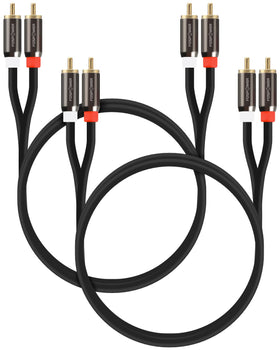 FosPower RCA cable with 24K gold plated connectors for high-fidelity audio.