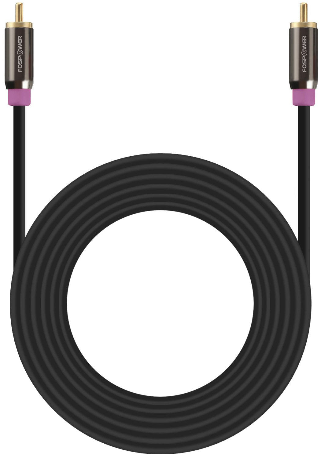 FosPower RCA cable with dual shielding reduces EMI/RFI for clearer audio