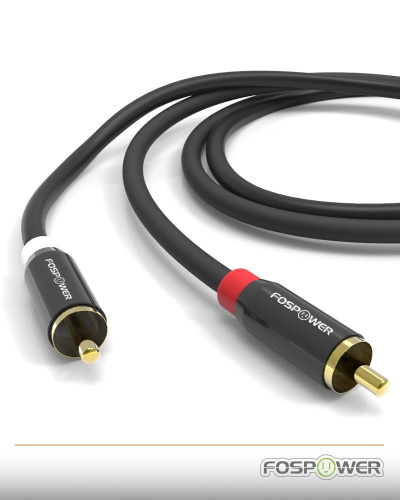 FosPower 2RCA male-to-male left-right connectors for stereo setups.