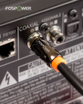 FosPower shielded coaxial cable minimizes interference for clearer sound