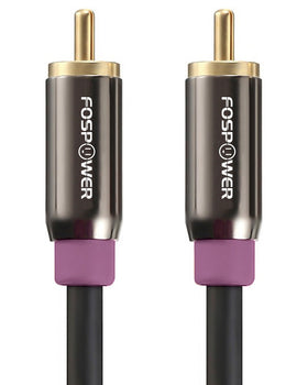 FosPower subwoofer cable 10ft with RCA connectors delivers clean bass transmission.