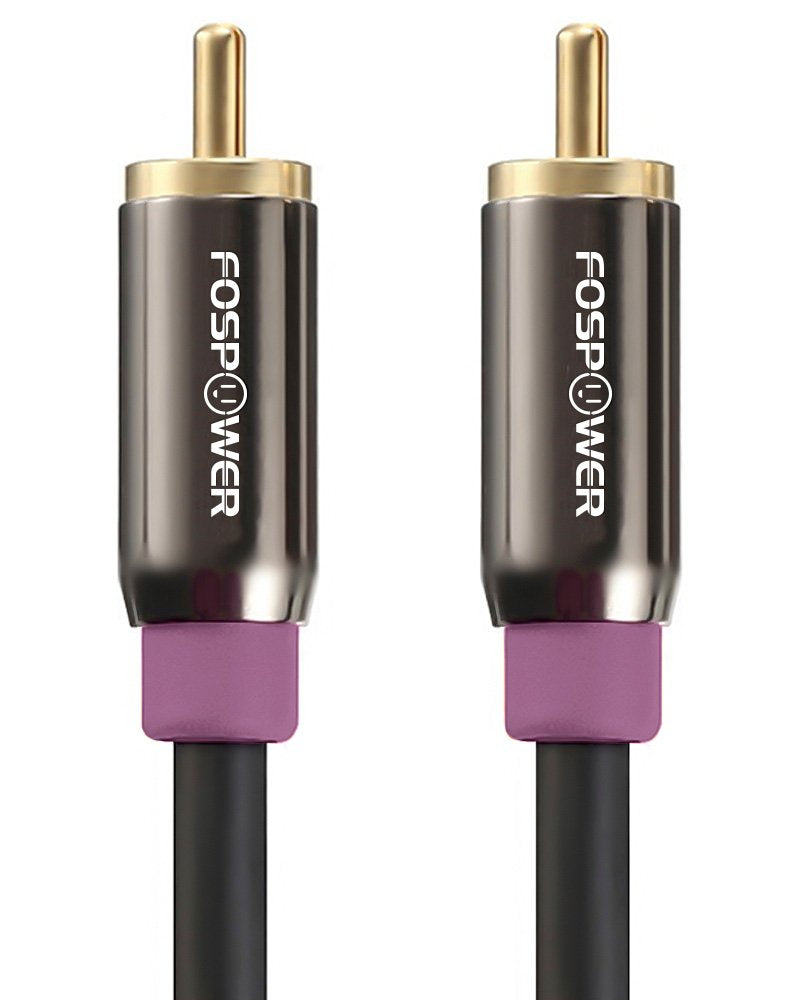 FosPower subwoofer cable 25ft RCA to RCA for clean bass signal and minimal hum