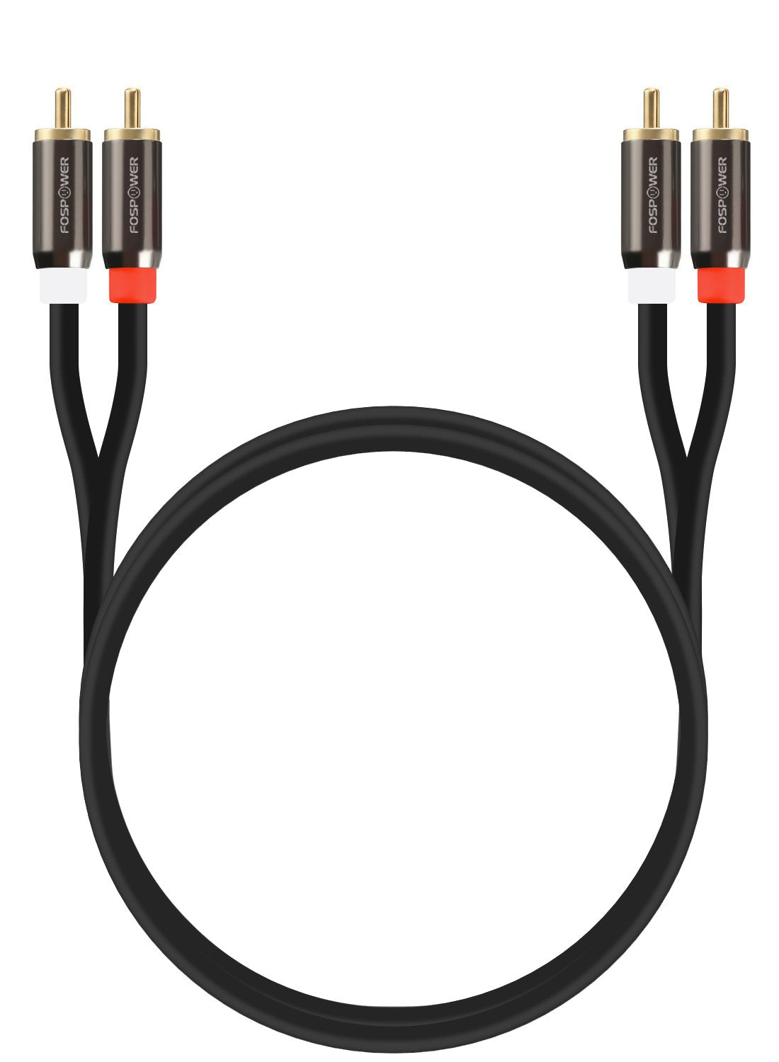 FosPower 25ft RCA cable in a home theater setup demonstrates extended reach.